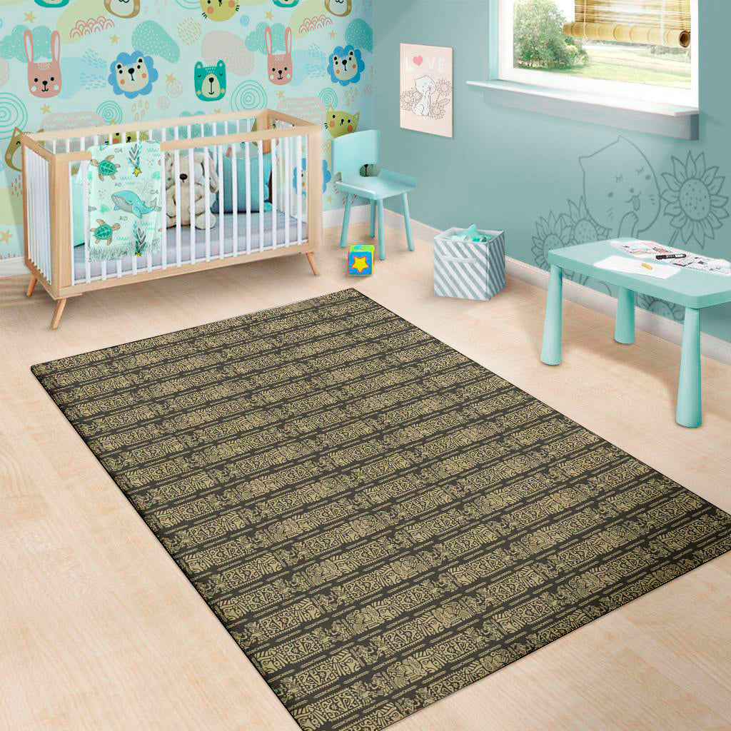 Ancient Maya Pattern Print Area Rug