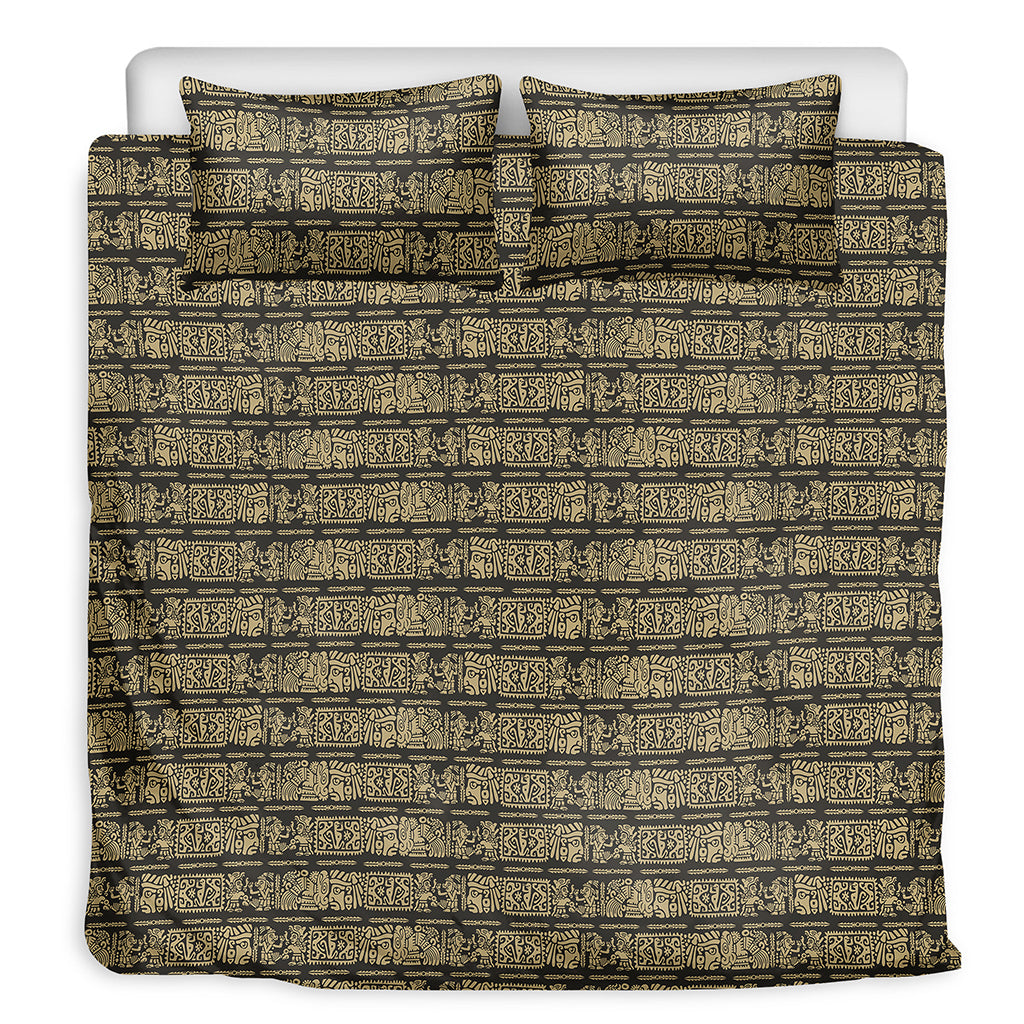 Ancient Maya Pattern Print Duvet Cover Bedding Set