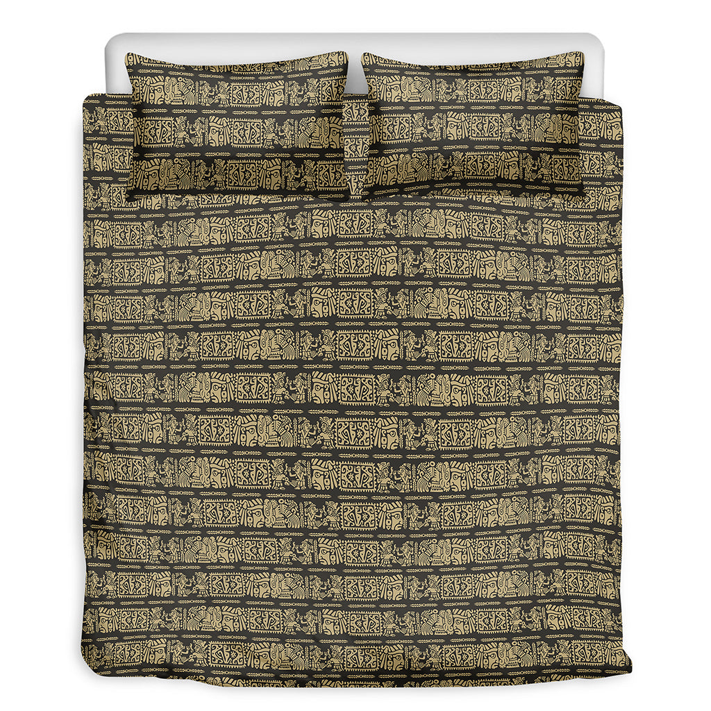 Ancient Maya Pattern Print Duvet Cover Bedding Set