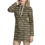 Ancient Maya Pattern Print Hoodie Dress