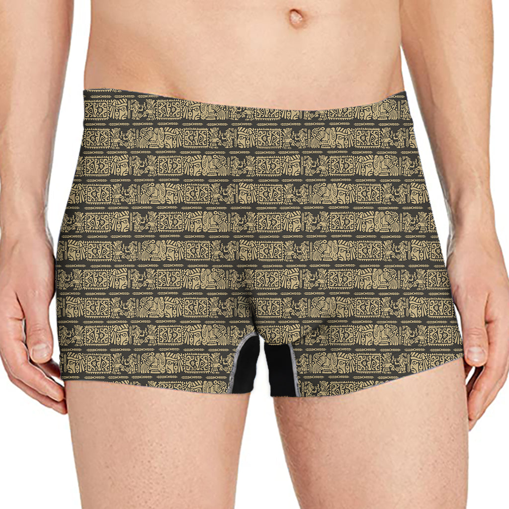Ancient Maya Pattern Print Men's Boxer Briefs
