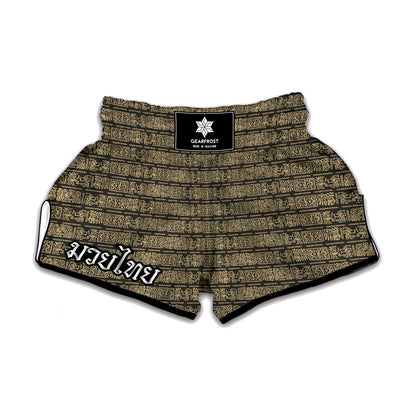 Ancient Maya Pattern Print Muay Thai Boxing Shorts