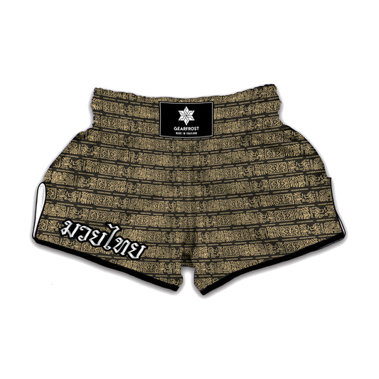 Ancient Maya Pattern Print Muay Thai Boxing Shorts