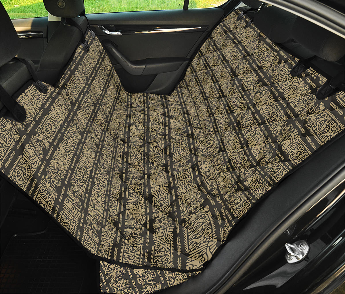 Ancient Maya Pattern Print Pet Car Back Seat Cover