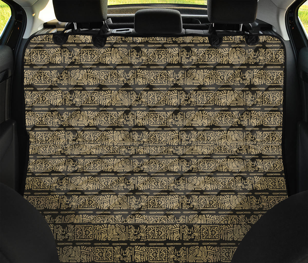 Ancient Maya Pattern Print Pet Car Back Seat Cover