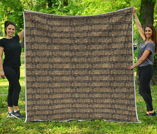 Ancient Maya Pattern Print Quilt