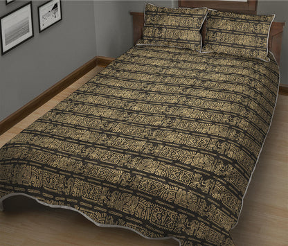 Ancient Maya Pattern Print Quilt Bed Set
