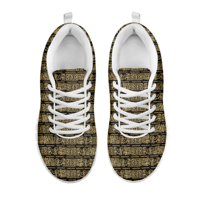 Ancient Maya Pattern Print White Sneakers