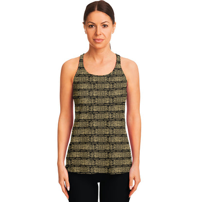 Ancient Maya Pattern Print Women's Racerback Tank Top
