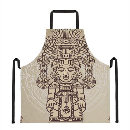 Ancient Mayan Statue Print Apron