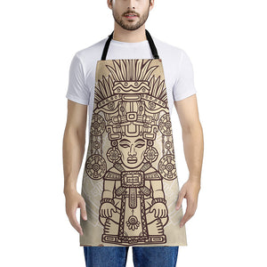 Ancient Mayan Statue Print Apron