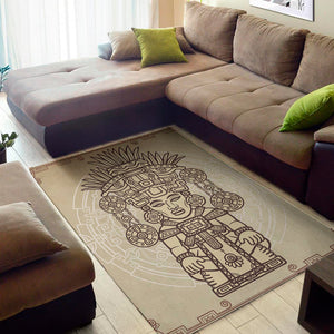 Ancient Mayan Statue Print Area Rug