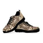 Ancient Mayan Statue Print Black Sneakers
