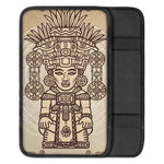 Ancient Mayan Statue Print Car Center Console Cover