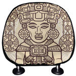 Ancient Mayan Statue Print Car Headrest Covers