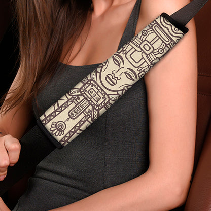 Ancient Mayan Statue Print Car Seat Belt Covers