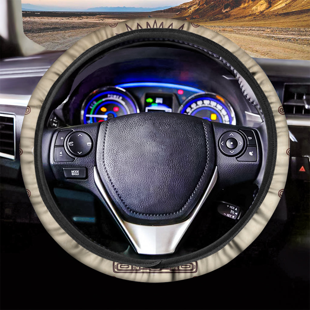 Ancient Mayan Statue Print Car Steering Wheel Cover