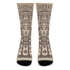 Ancient Mayan Statue Print Crew Socks