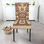 Ancient Mayan Statue Print Dining Chair Slipcover