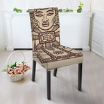 Ancient Mayan Statue Print Dining Chair Slipcover