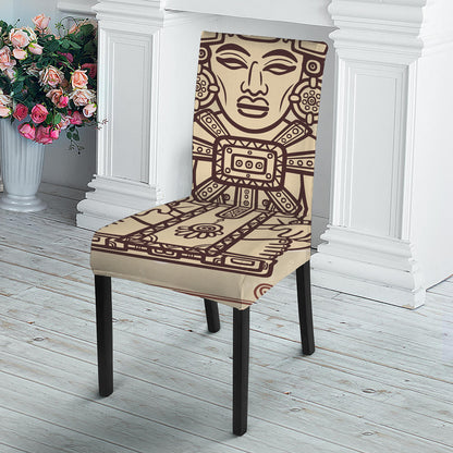 Ancient Mayan Statue Print Dining Chair Slipcover