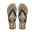 Ancient Mayan Statue Print Flip Flops