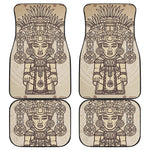 Ancient Mayan Statue Print Front and Back Car Floor Mats