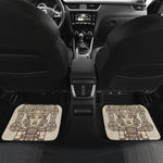 Ancient Mayan Statue Print Front and Back Car Floor Mats