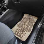 Ancient Mayan Statue Print Front and Back Car Floor Mats