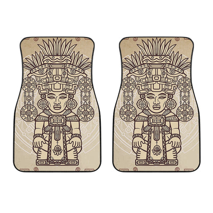 Ancient Mayan Statue Print Front Car Floor Mats