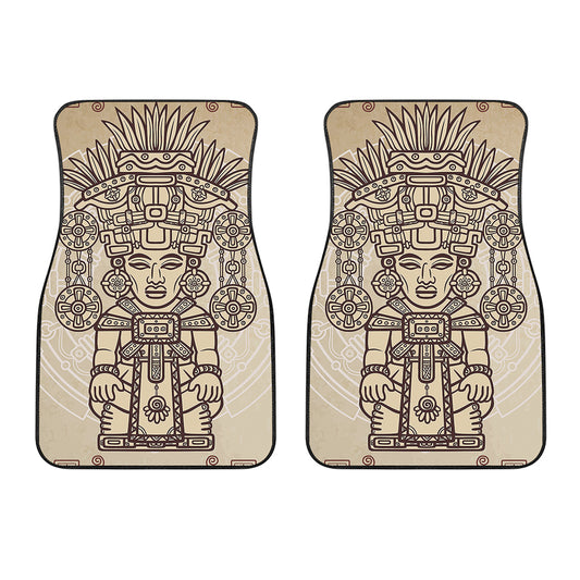 Ancient Mayan Statue Print Front Car Floor Mats