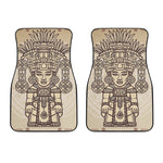 Ancient Mayan Statue Print Front Car Floor Mats
