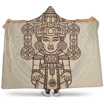 Ancient Mayan Statue Print Hooded Blanket