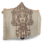 Ancient Mayan Statue Print Hooded Blanket