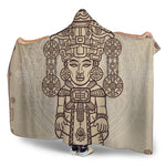 Ancient Mayan Statue Print Hooded Blanket