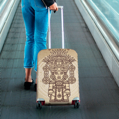 Ancient Mayan Statue Print Luggage Cover