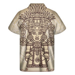 Ancient Mayan Statue Print Men's Short Sleeve Shirt
