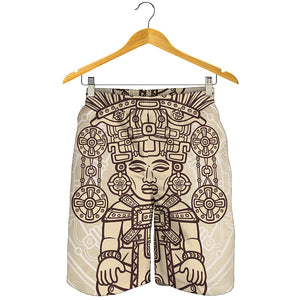 Ancient Mayan Statue Print Men's Shorts