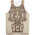 Ancient Mayan Statue Print Men's Tank Top