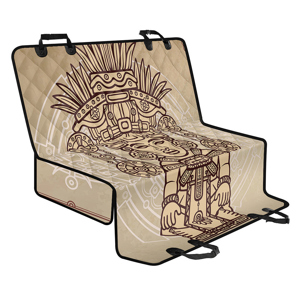 Ancient Mayan Statue Print Pet Car Back Seat Cover