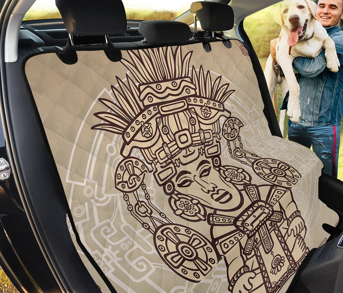 Ancient Mayan Statue Print Pet Car Back Seat Cover