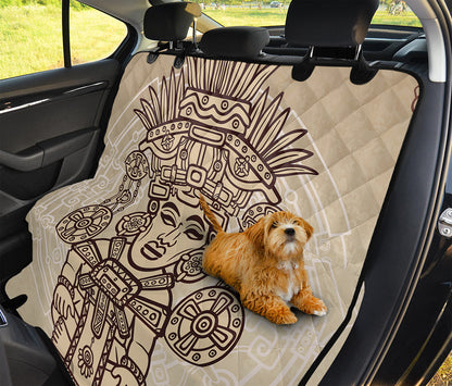 Ancient Mayan Statue Print Pet Car Back Seat Cover