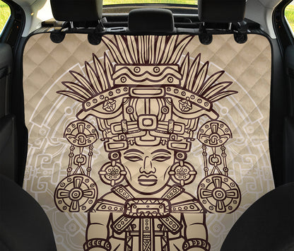 Ancient Mayan Statue Print Pet Car Back Seat Cover