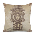 Ancient Mayan Statue Print Pillow Cover