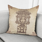 Ancient Mayan Statue Print Pillow Cover