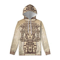 Ancient Mayan Statue Print Pullover Hoodie