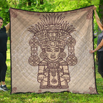 Ancient Mayan Statue Print Quilt