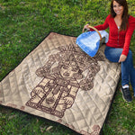 Ancient Mayan Statue Print Quilt