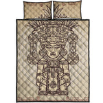 Ancient Mayan Statue Print Quilt Bed Set