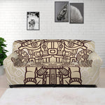 Ancient Mayan Statue Print Sofa Cover